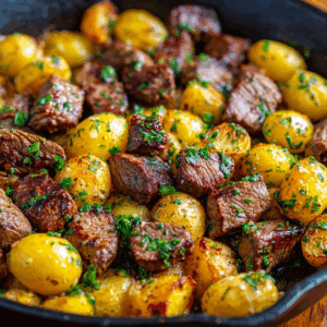Read more about the article Garlic Steak Bites and Potatoes: Your New Favorite One-Pan Wonder