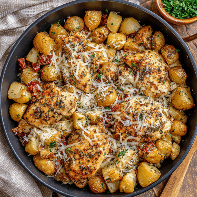 Garlic Parmesan Chicken and Potatoes Skillet: Your New Favorite One-Pan Wonder
