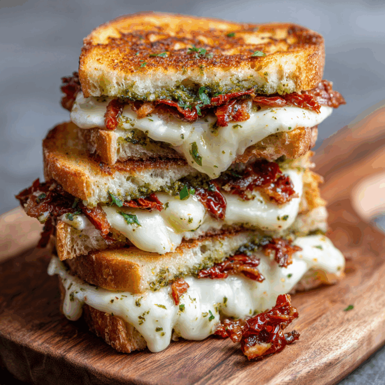The Ultimate Pesto, Sun-Dried Tomato & Bacon Mozzarella Sandwich: A Symphony of Flavors Between Two Slices