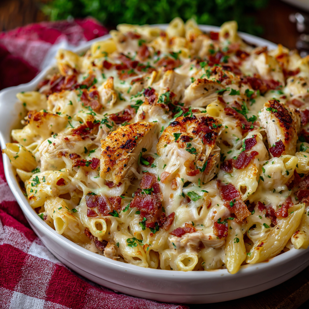 You are currently viewing Chicken Bacon Ranch Pasta Bake