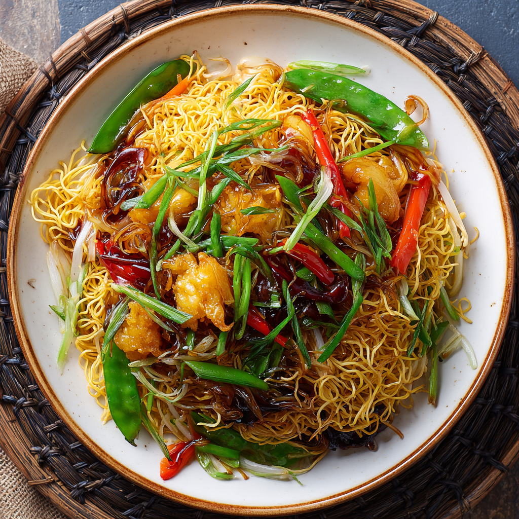 You are currently viewing Cantonese Chow Mein (Crispy Hong Kong–Style Noodles)