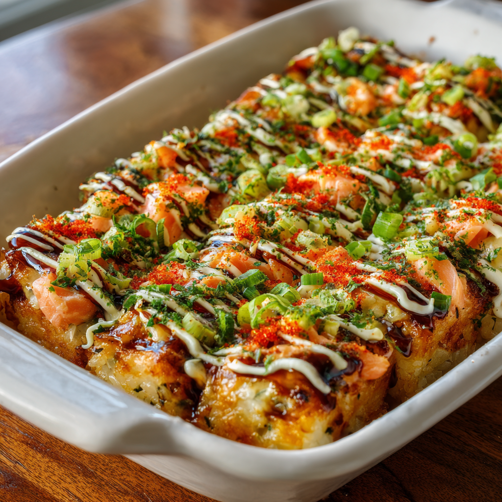 You are currently viewing Spicy Salmon Sushi Bake Recipe