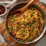 Mongolian Ground Beef Noodles