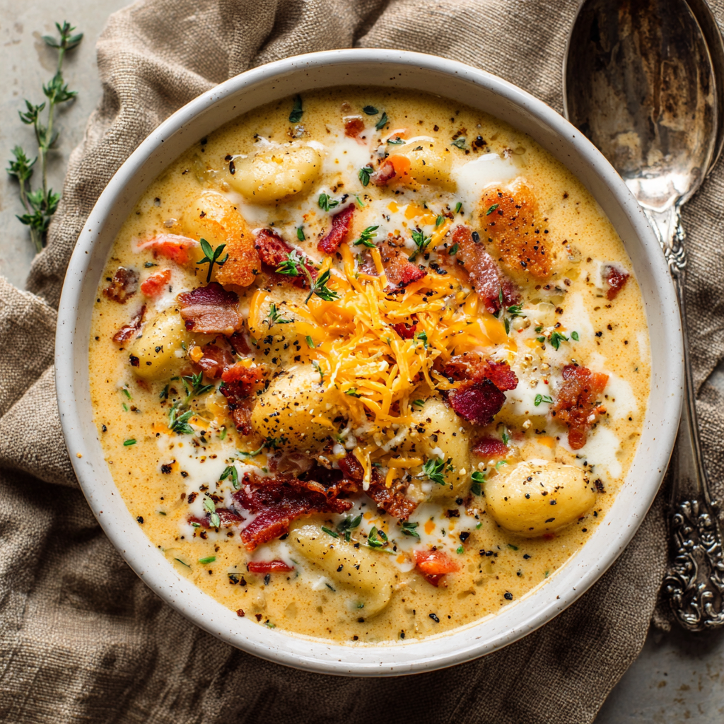 Bacon Cheddar Gnocchi Soup – A Rich and Creamy Comfort Meal