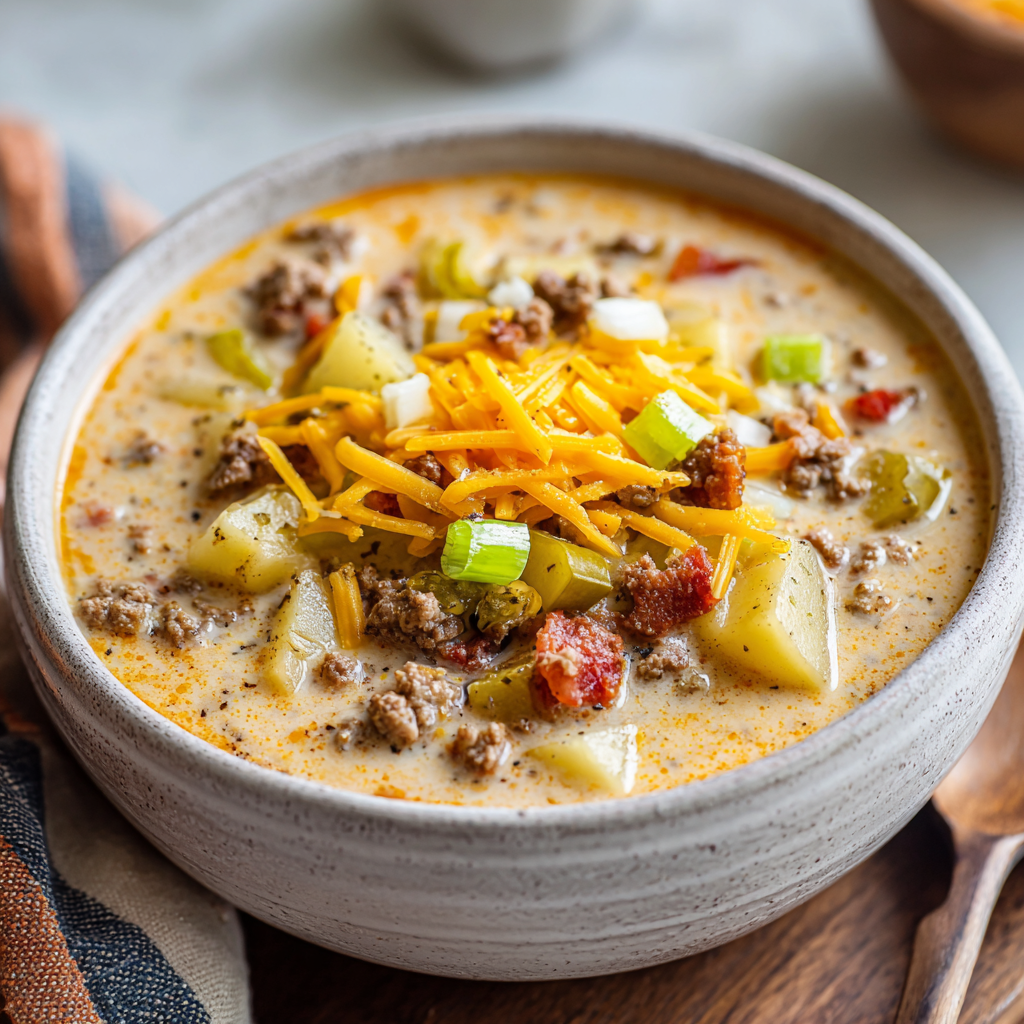 Easy Cheeseburger Soup