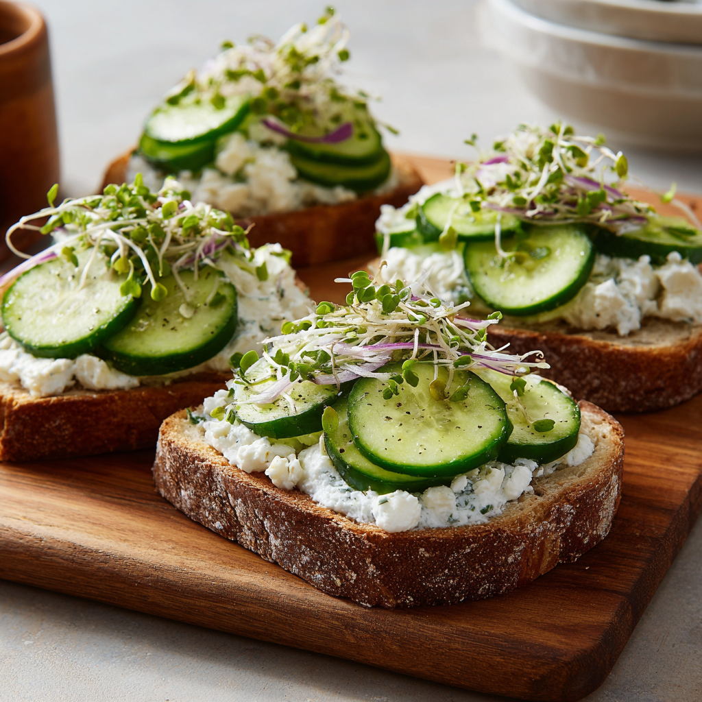 Fresh Cucumber & Feta Yogurt Sandwiches