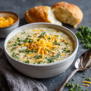Read more about the article Your Ultimate Guide to a Soul-Warming Hearty Cheddar Garlic Herb Potato Soup Recipe