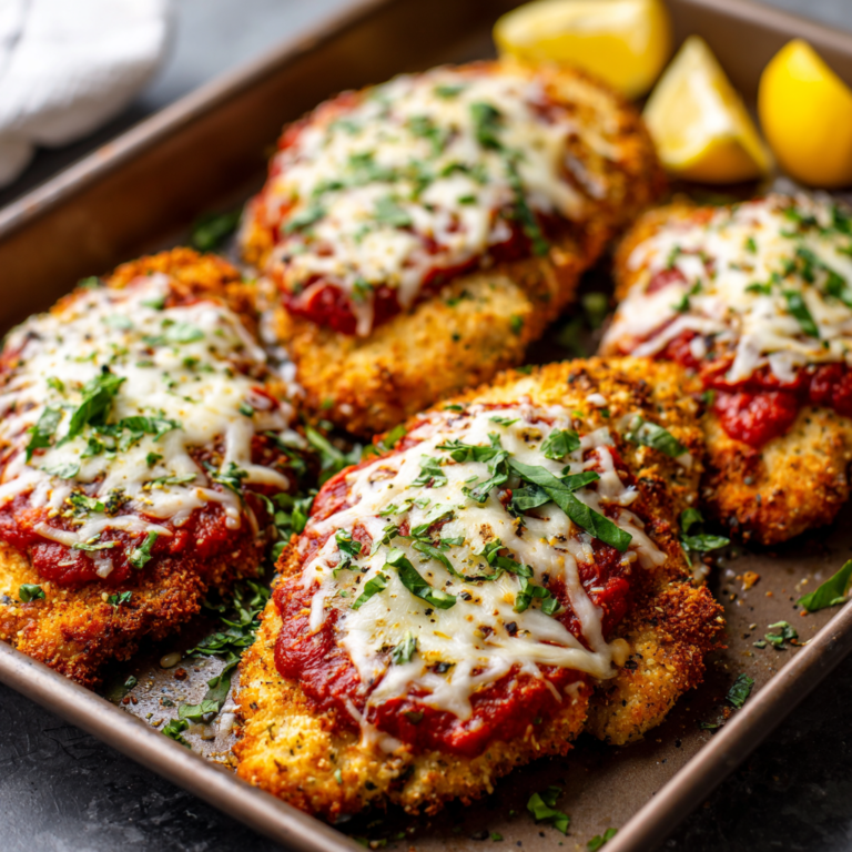 Healthy Baked Chicken Parmesan (Easy & Crispy)