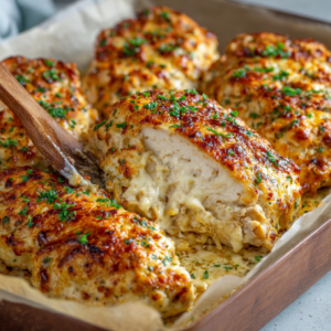Read more about the article Melt In Your Mouth Chicken Breast (The Ultimate Creamy, Juicy Baked Chicken)