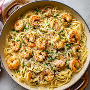 Read more about the article One-Pot Garlic Butter Shrimp Pasta