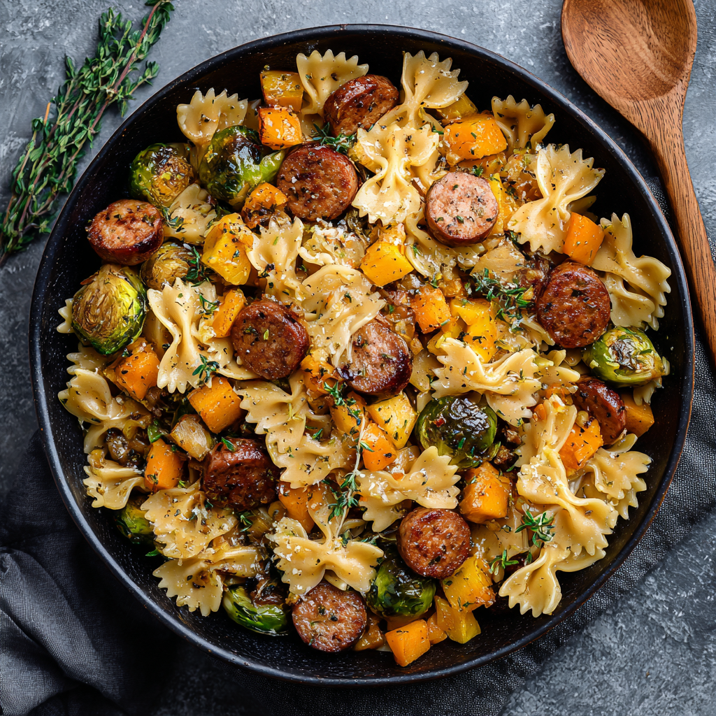 You are currently viewing Autumn Sausage Pasta Squash