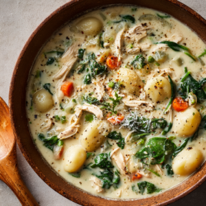 Read more about the article Creamy Chicken Gnocchi Soup with Spinach & Parmesan
