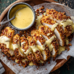 Pretzel Chicken with Mustard-Cheddar Sauce