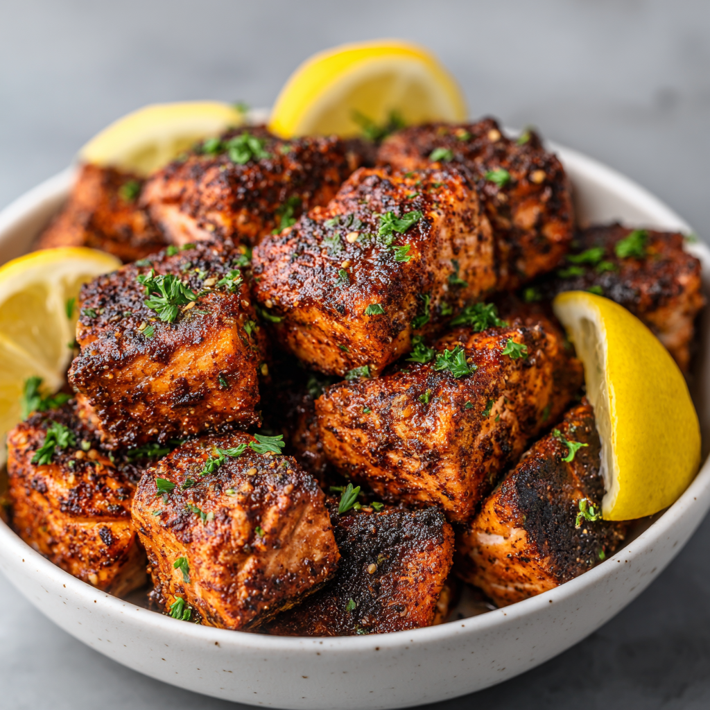 You are currently viewing Blackened Air Fryer Salmon Bites: The Ultimate Guide to Flavor-Packed, Healthy Seafood