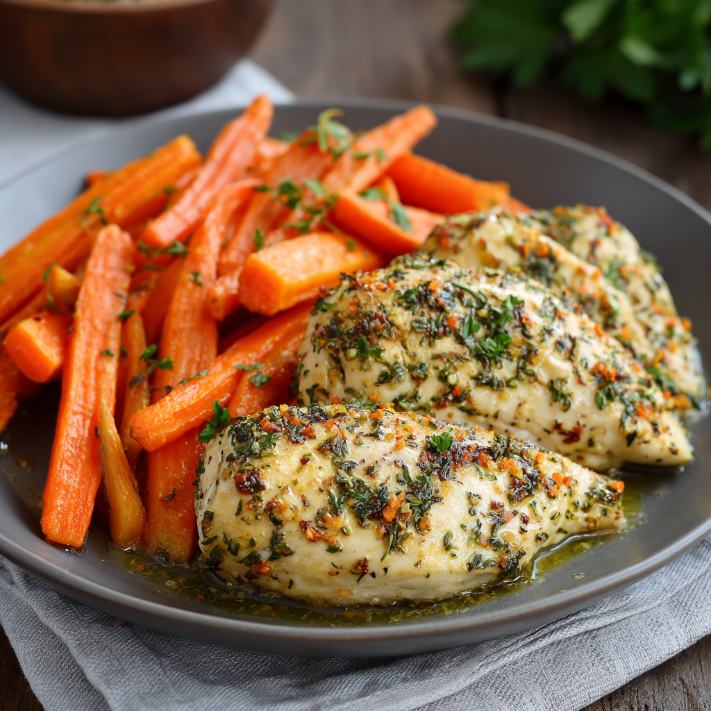 You are currently viewing Garlic Herb Chicken & Carrot Plate