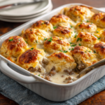 Biscuits and Gravy Casserole (Easy Breakfast Bake for a Crowd)