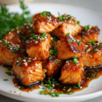 Crispy Air Fryer Honey Garlic Salmon Bites (20 Minutes)