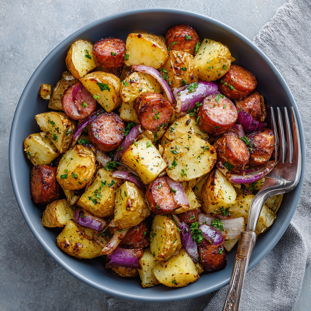 You are currently viewing Easy Air Fryer Sausage and Potatoes (A Complete One-Basket Meal)