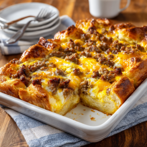 Read more about the article Sausage Egg & Crescent Roll Breakfast Casserole