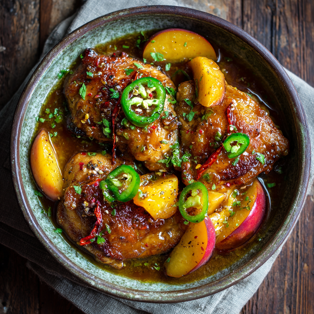 You are currently viewing Jalapeño Peach Chicken (Sweet, Spicy, Sticky & Irresistible)