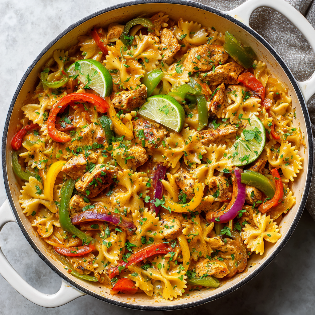 You are currently viewing One Pot Chicken Fajita Pasta (Easy Weeknight Dinner)