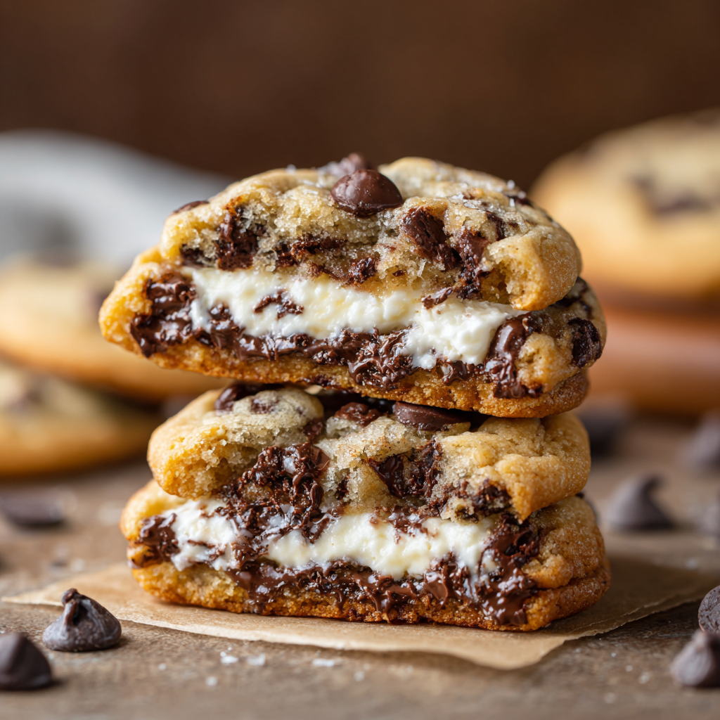 You are currently viewing Cheesecake Stuffed Chocolate Chip Cookies: Indulgence Awaits